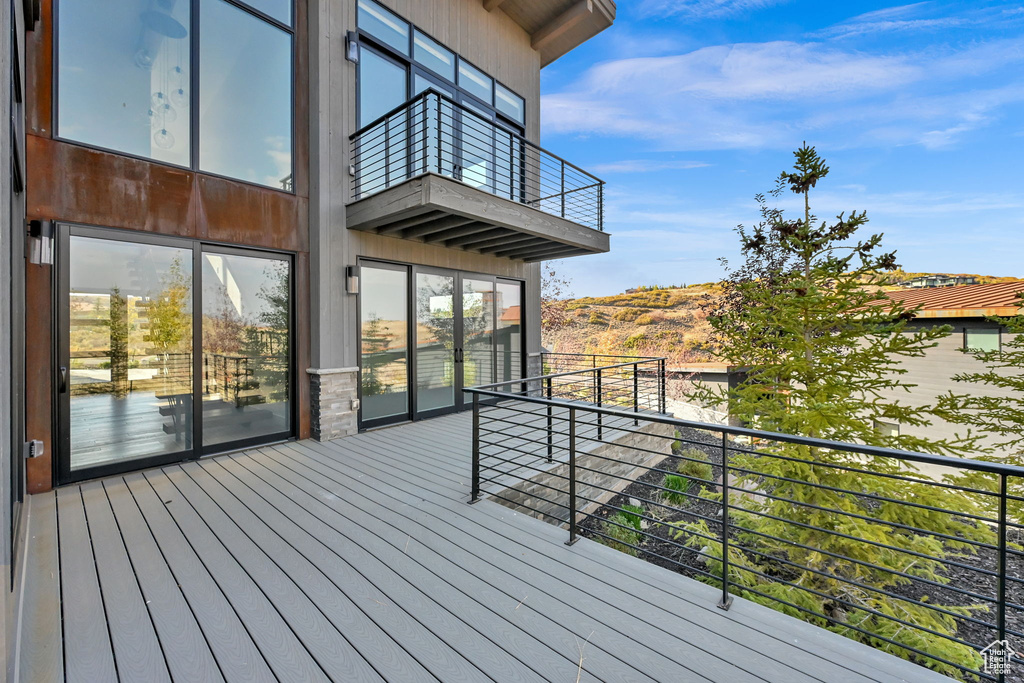 View of wooden deck