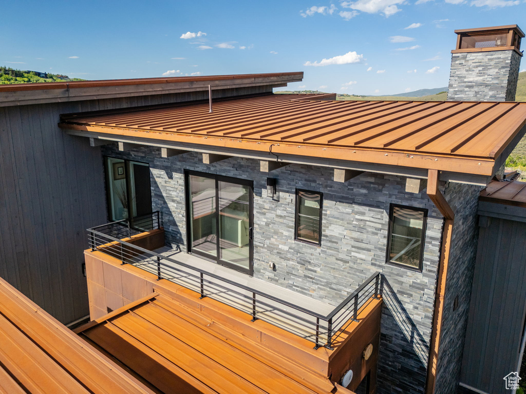 View of wooden deck