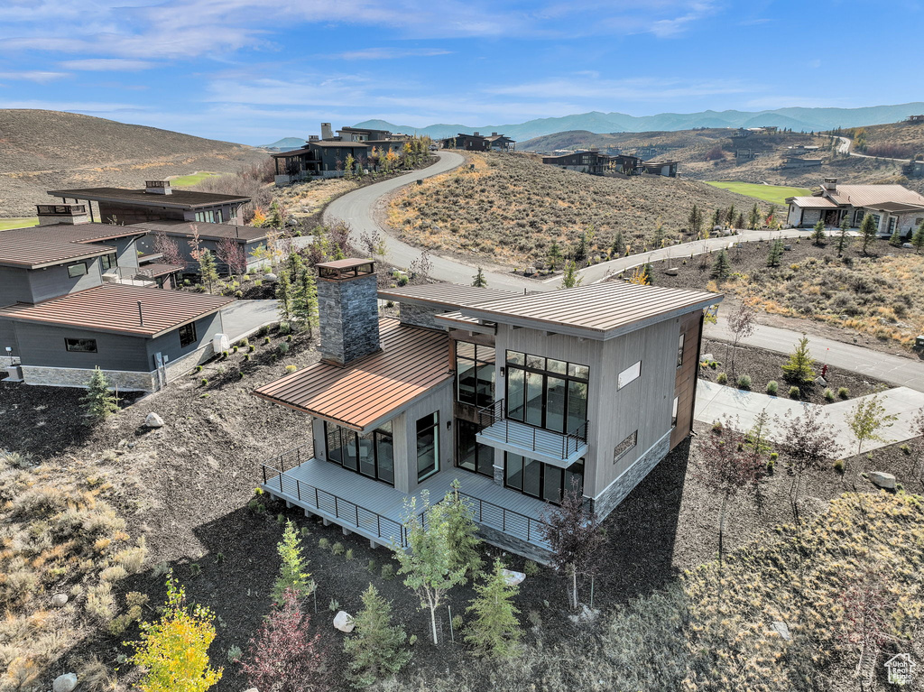 Bird's eye view featuring a mountain view