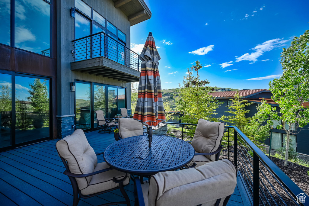 View of wooden deck