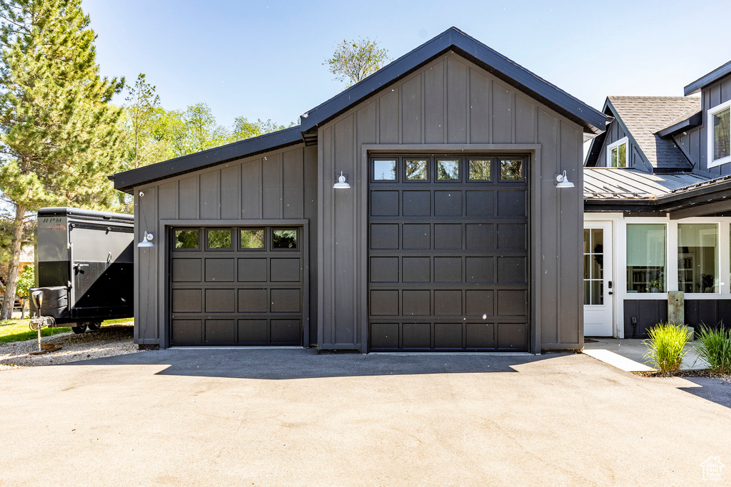 View of garage