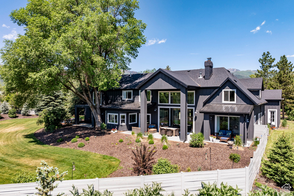 Exterior space featuring a front yard