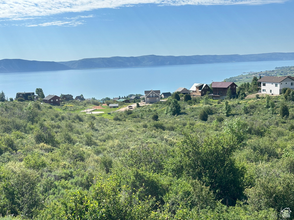 View of mountain feature with a water view