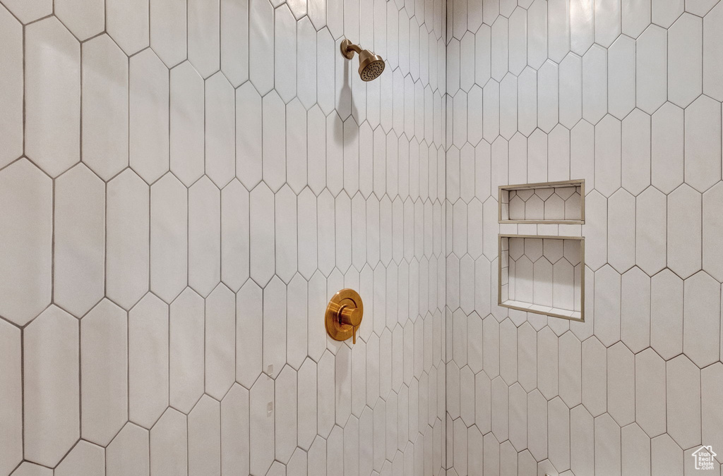 Interior details with a tile shower