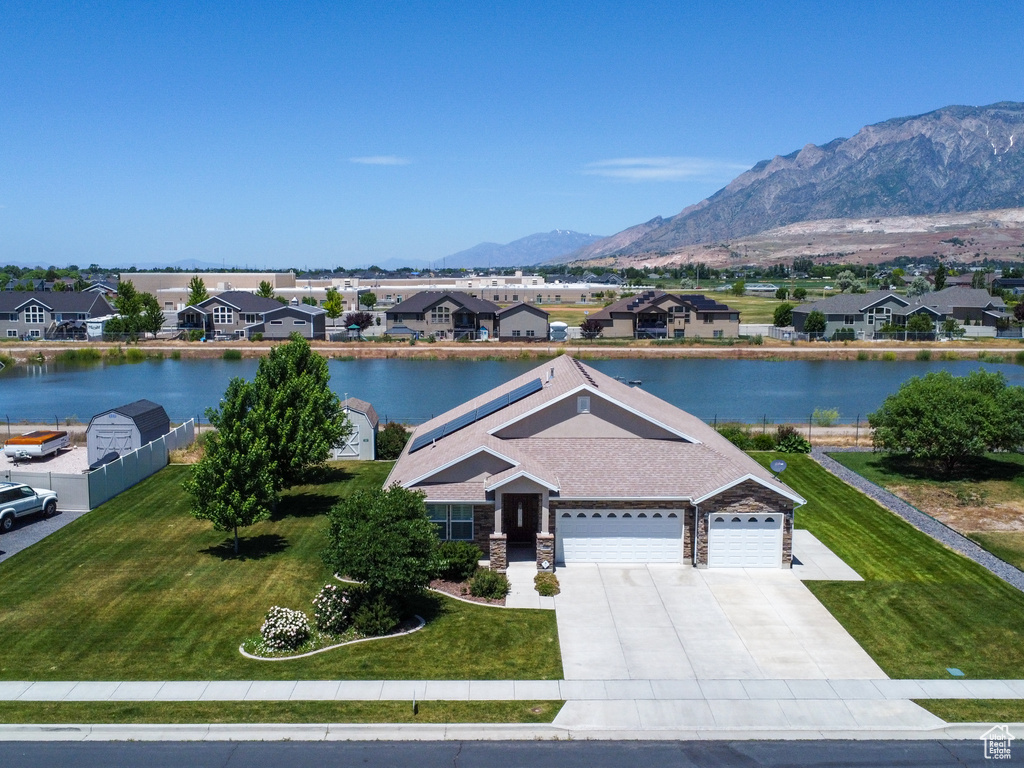 Exterior space featuring a mountain view