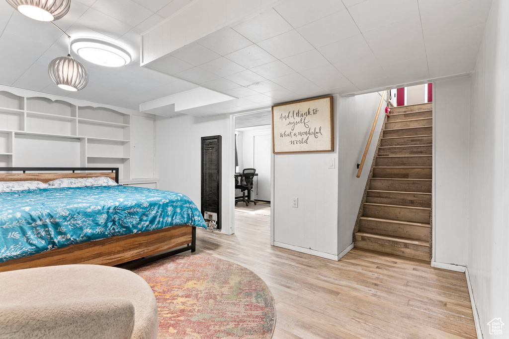 Bedroom featuring light wood-type flooring