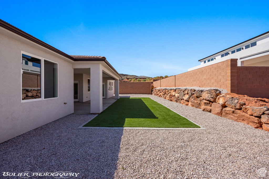 View of yard featuring a patio