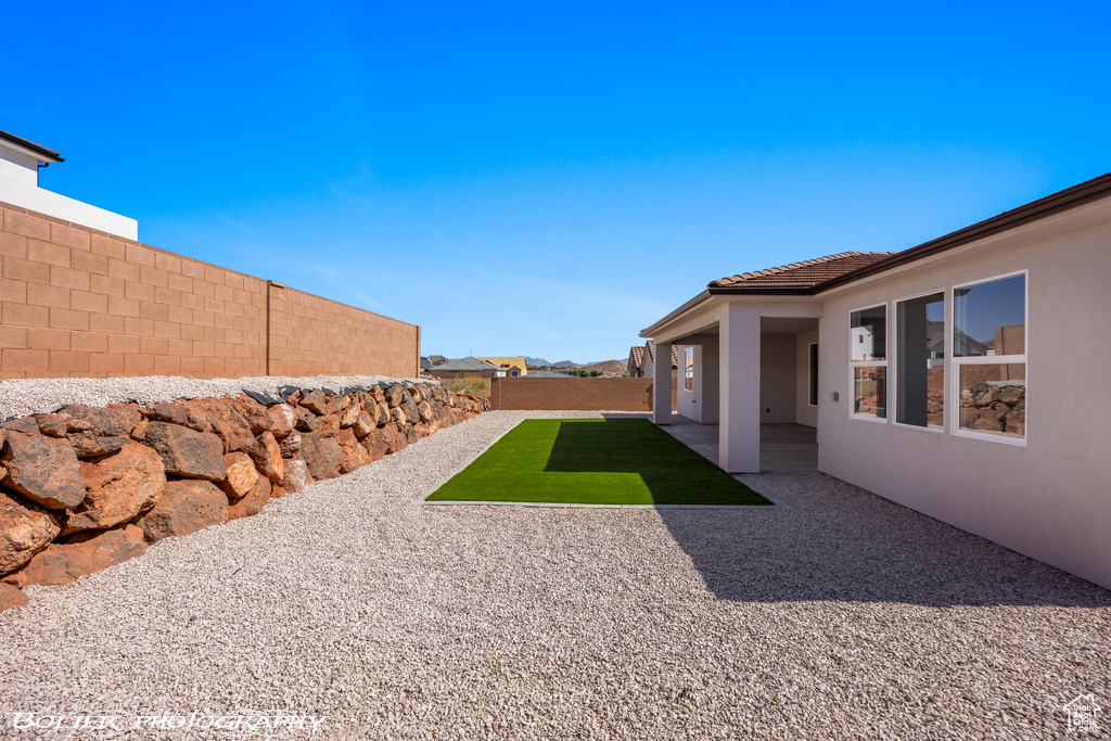 View of yard featuring a patio area