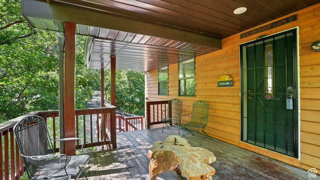 View of wooden deck