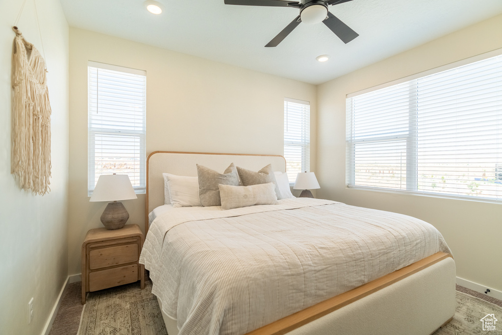 Bedroom featuring ceiling fan