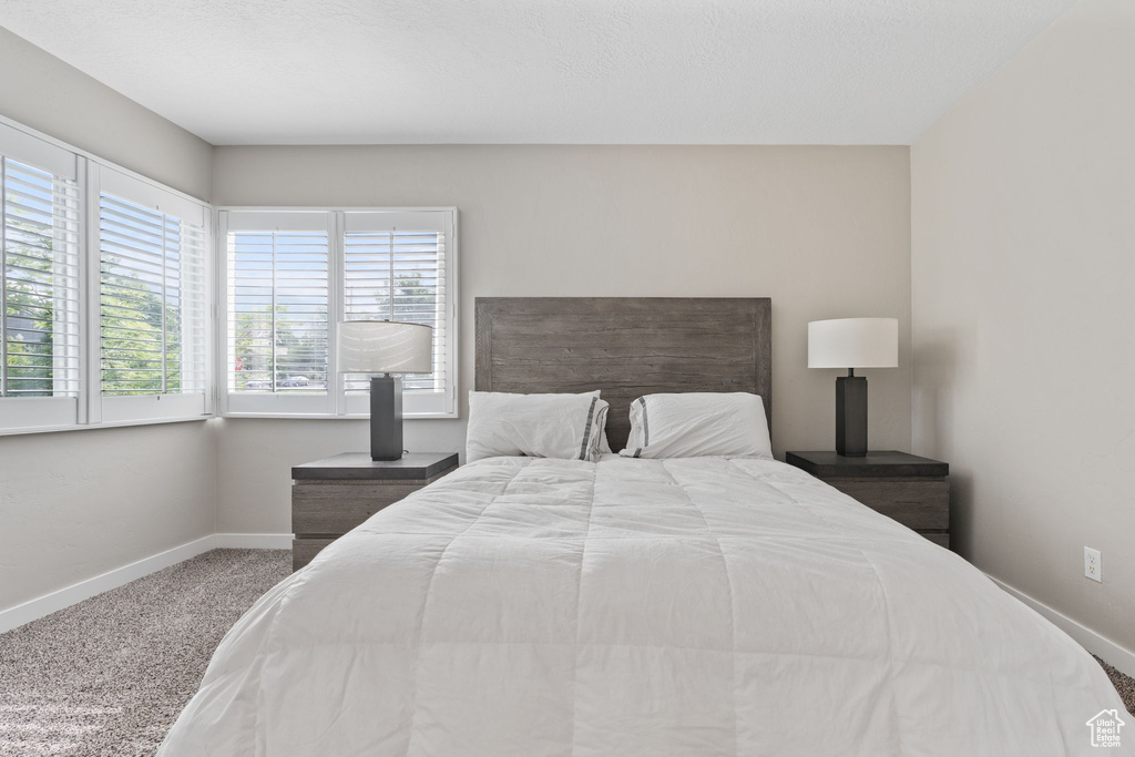 Bedroom with carpet