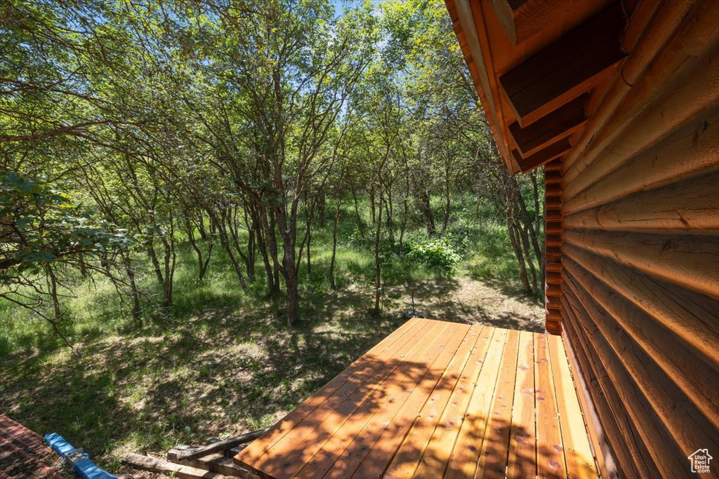 View of wooden deck