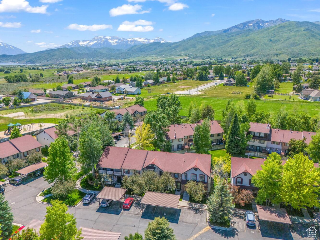 Bird's eye view featuring a mountain view