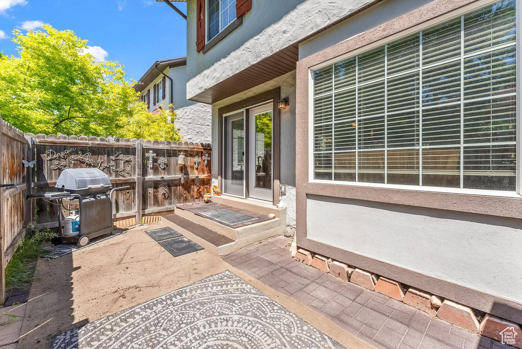 View of patio / terrace featuring a grill