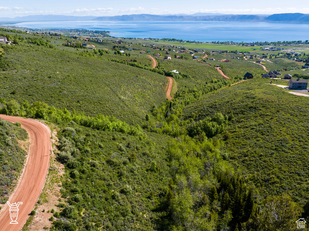 Drone / aerial view with a mountain view