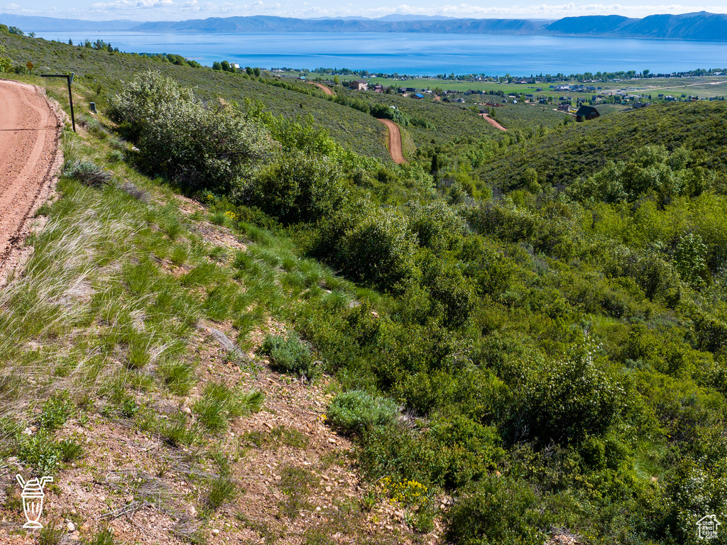 Aerial view with a mountain view