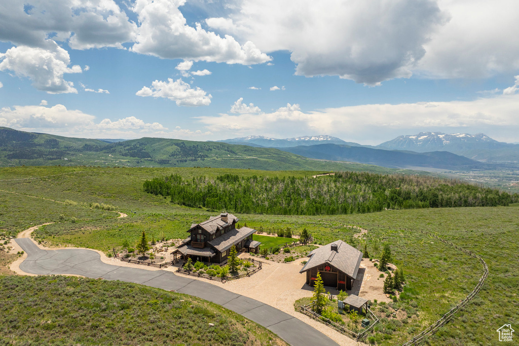Mountain view with rural landscape
