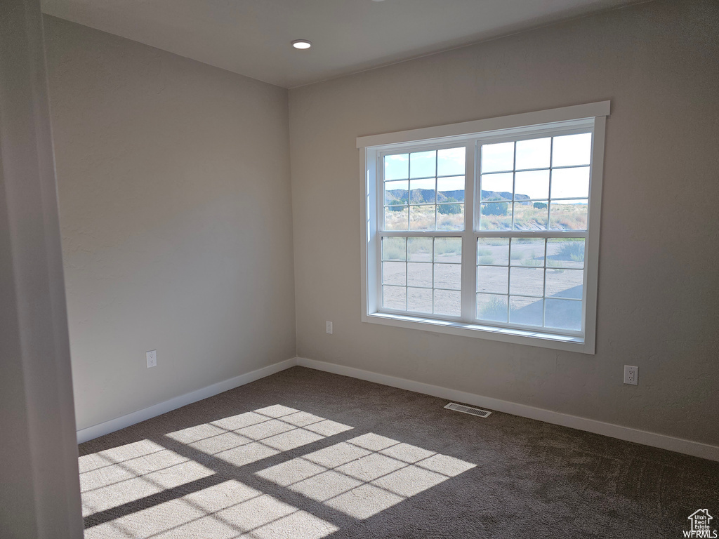 View of carpeted spare room