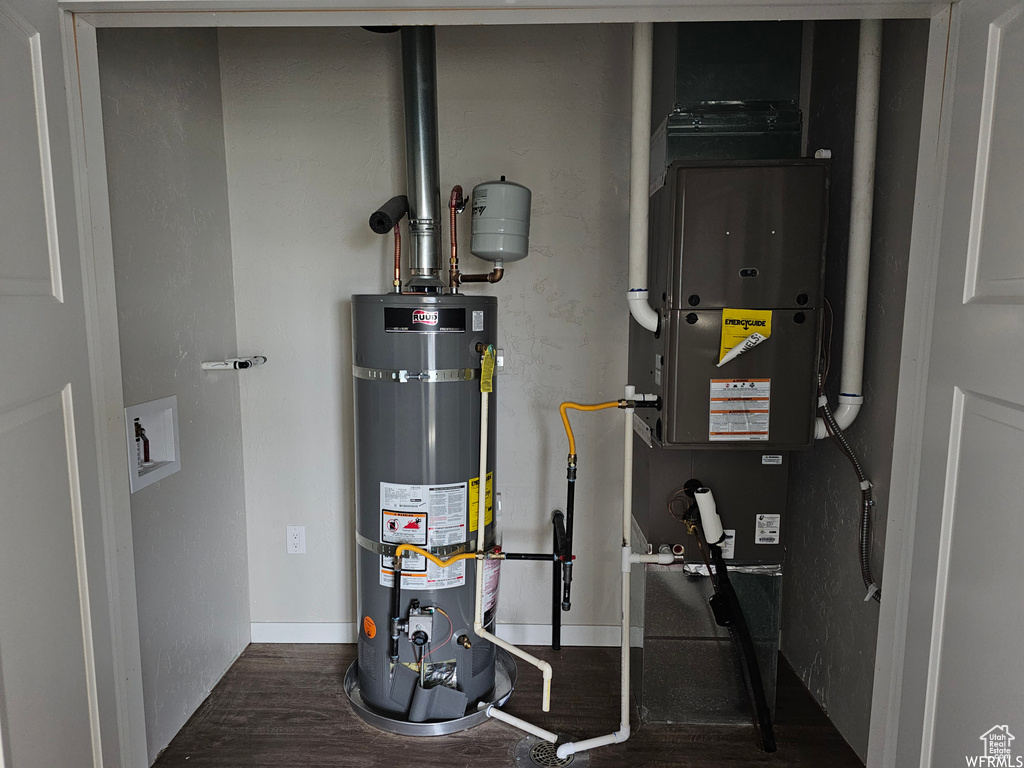 Utility room with secured water heater