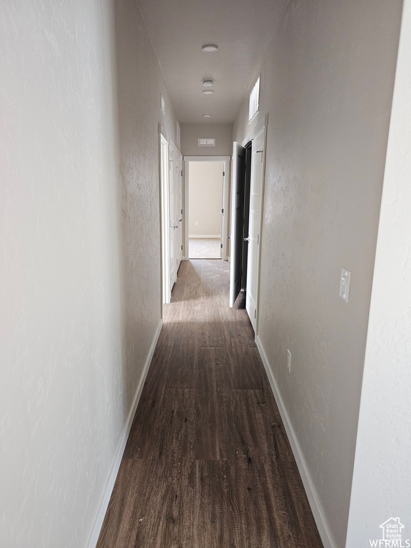 Hall with wood-type flooring