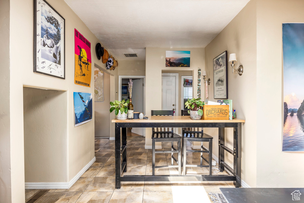 View of tiled home office