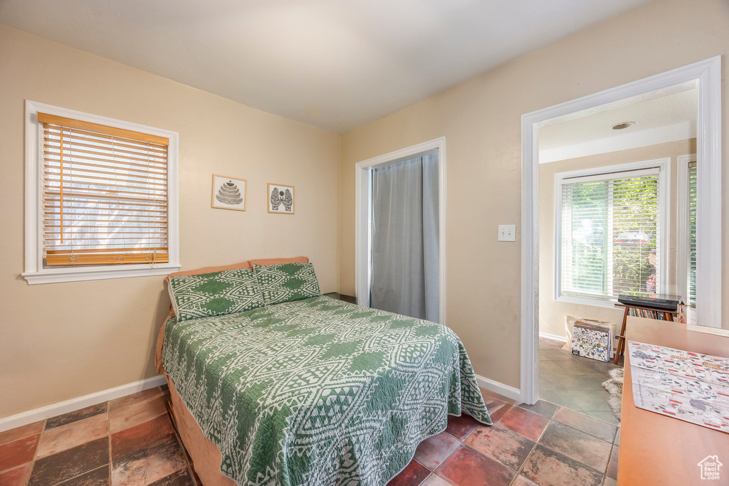 View of tiled bedroom