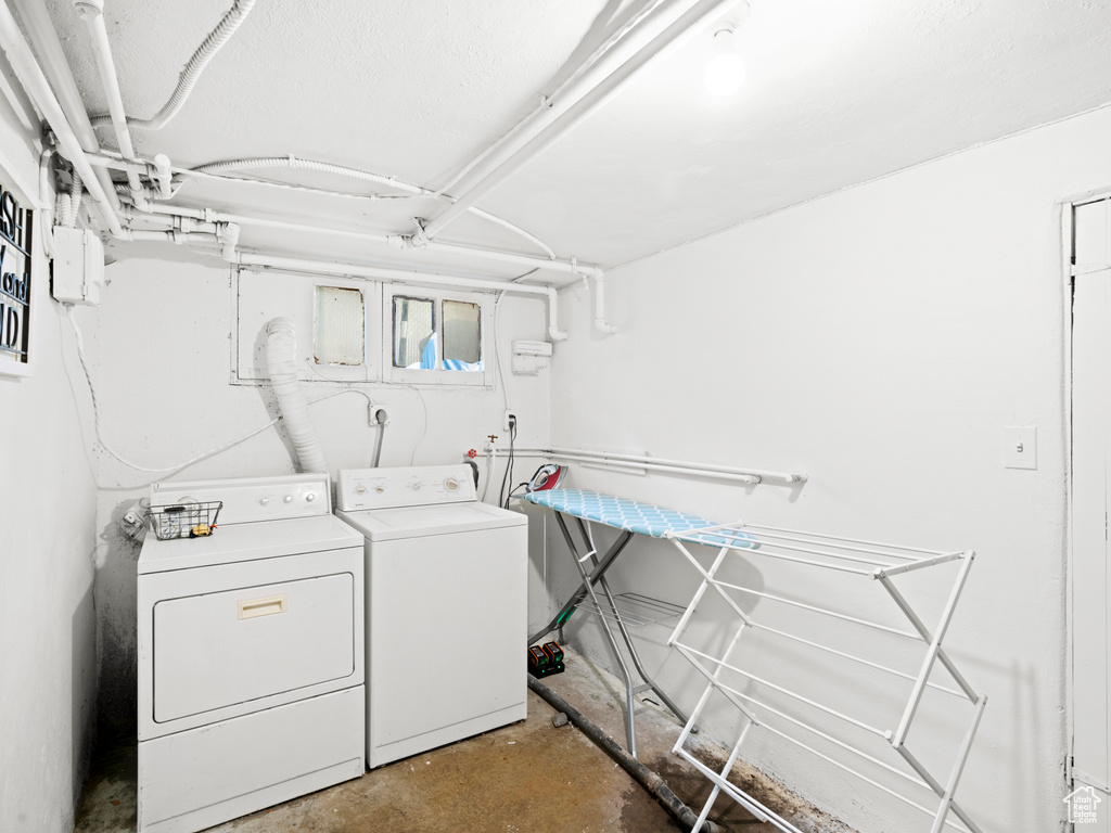 Laundry room with separate washer and dryer