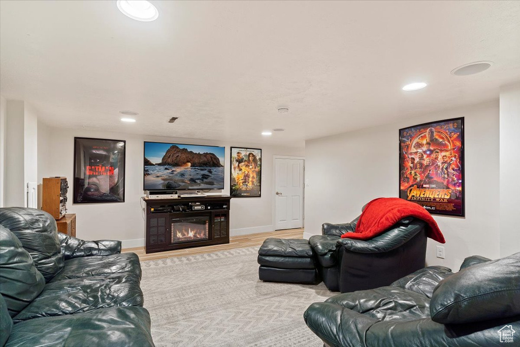 Living room featuring hardwood / wood-style floors