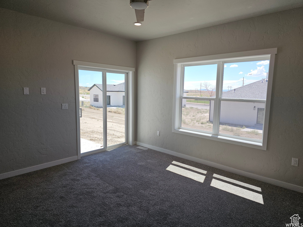 View of carpeted spare room