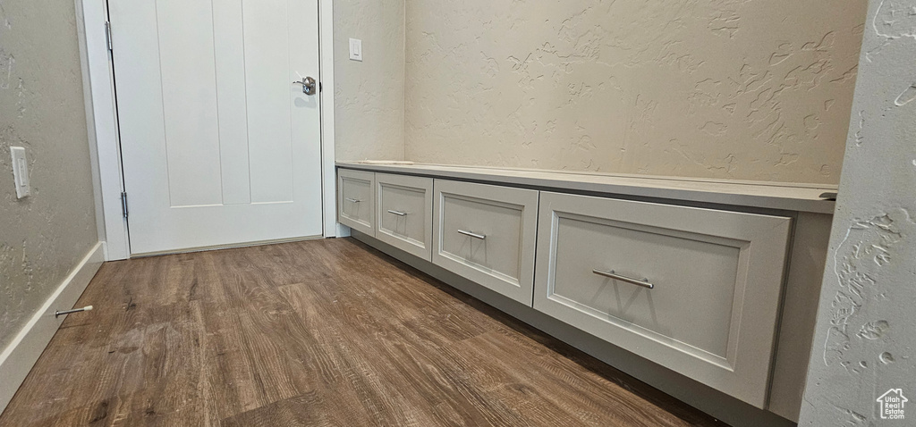 Interior space with hardwood / wood-style flooring