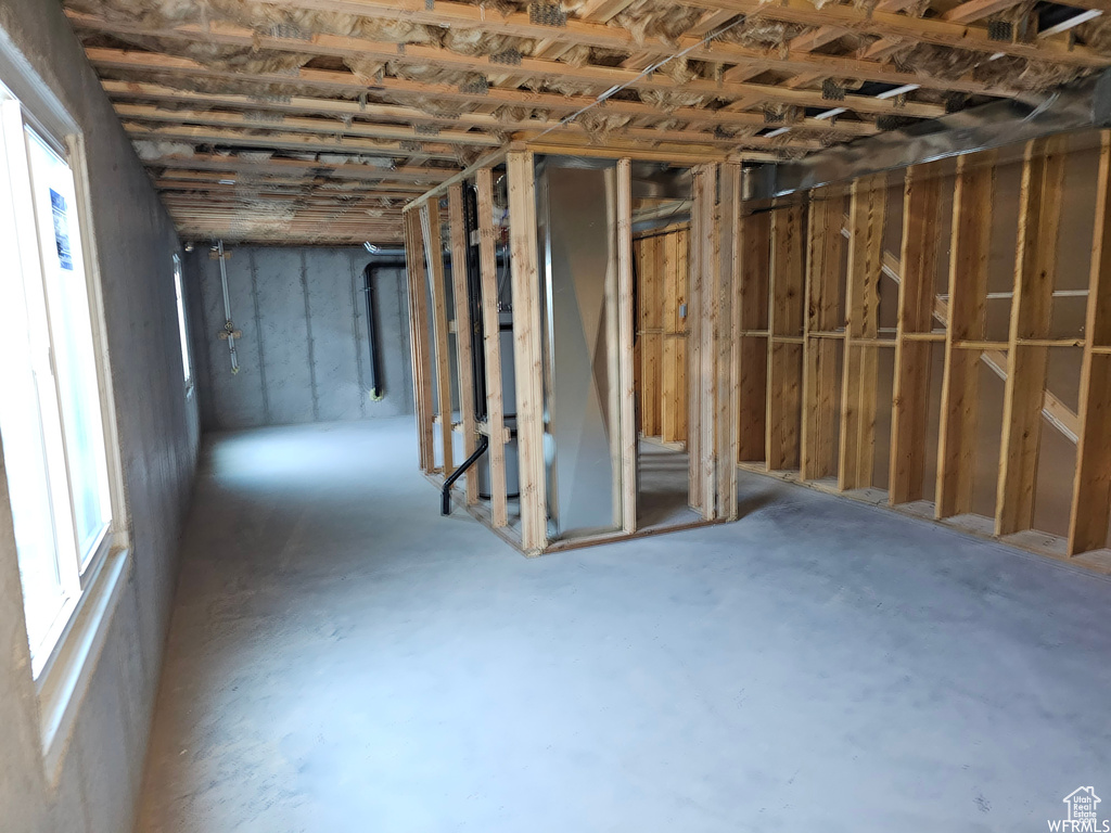 Basement featuring a wealth of natural light