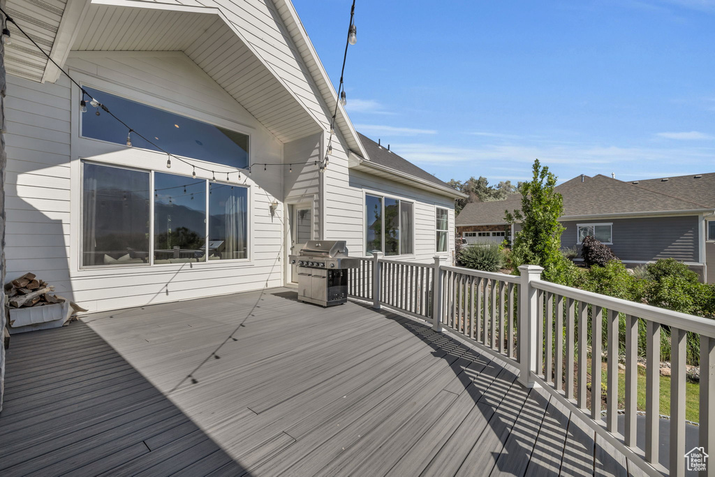 Wooden deck with grilling area