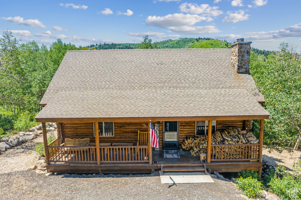 View of log cabin