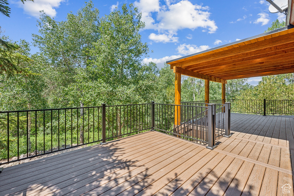 View of wooden deck