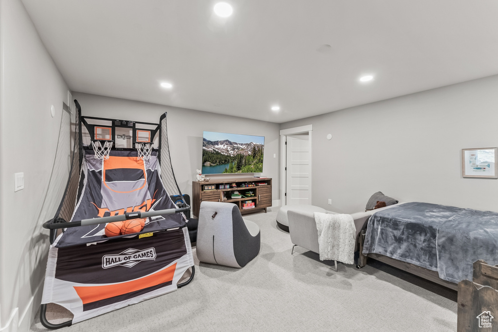 View of carpeted bedroom