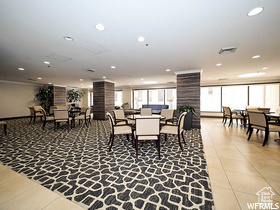 View of tiled dining area