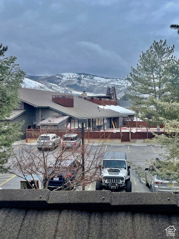 View of front of property featuring a mountain view