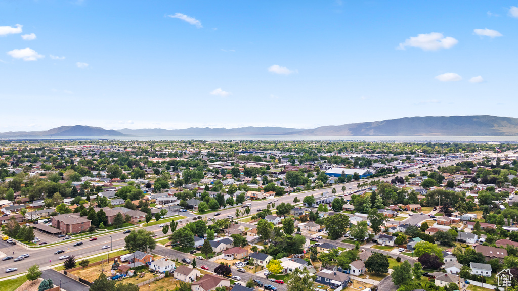 Drone / aerial view with a mountain view