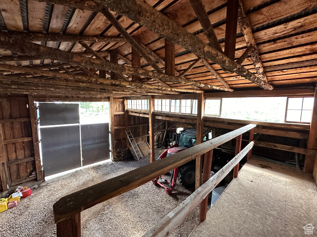 View of horse barn