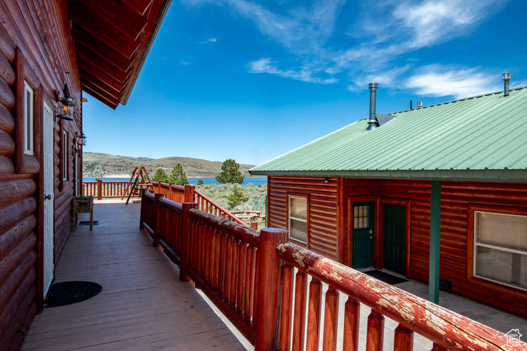 View of wooden deck