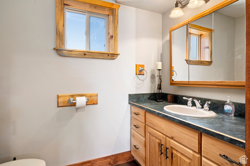 Bathroom with toilet and vanity