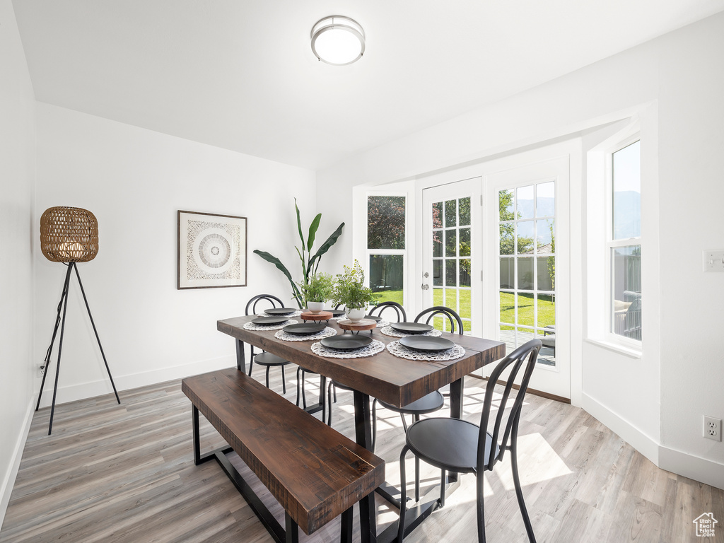 Dining room featuring light hardwood / wood-style floors