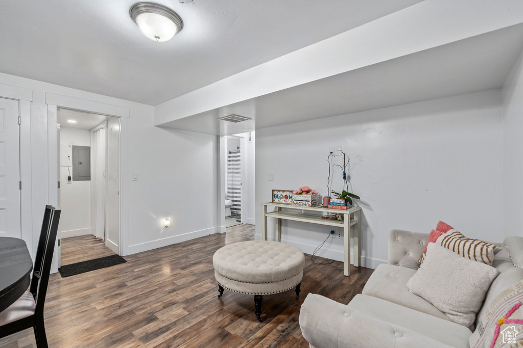 Living room featuring hardwood / wood-style floors