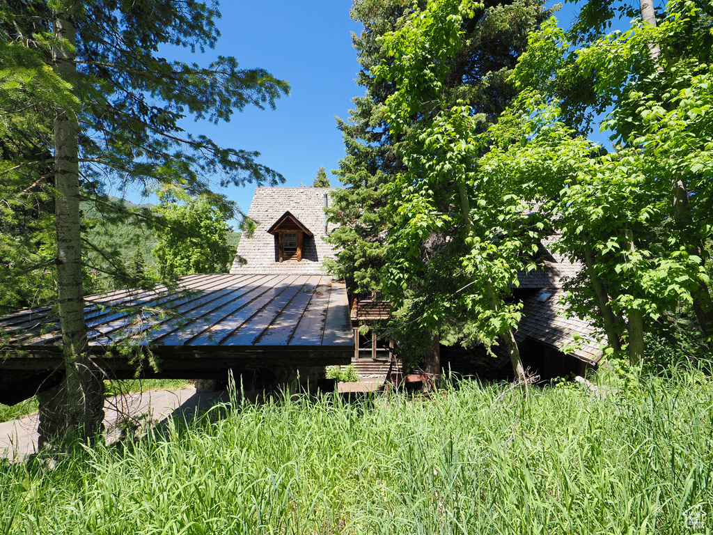 Exterior space with a deck