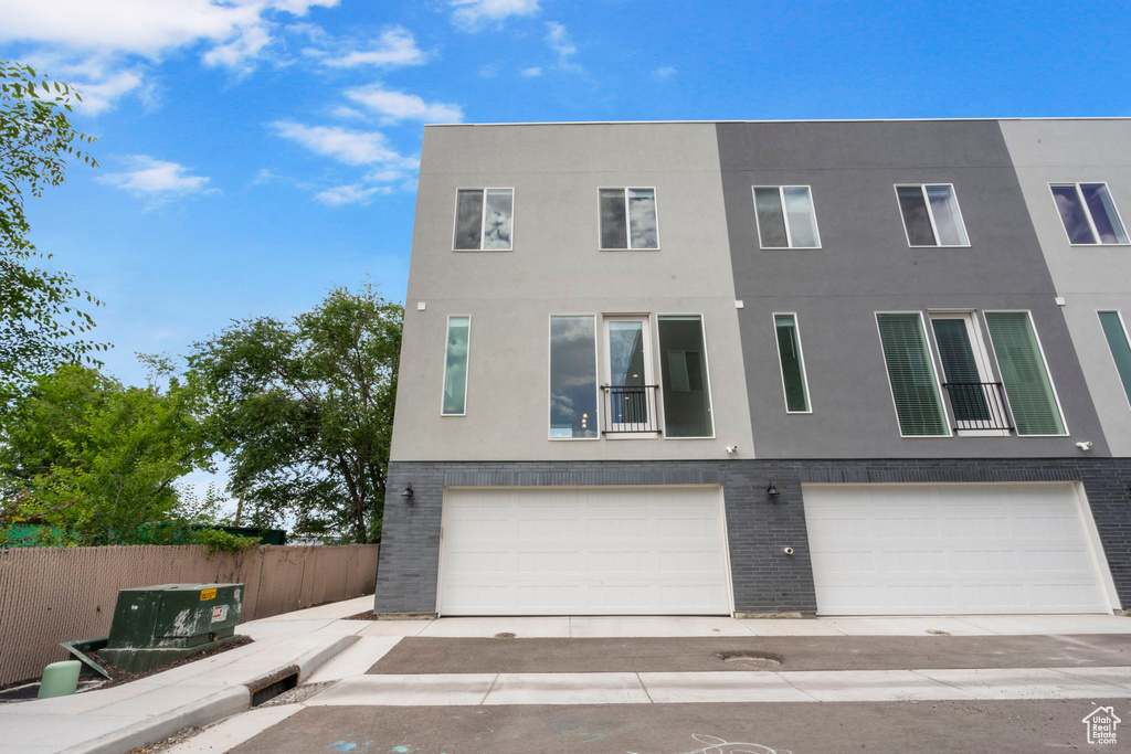 Multi unit property featuring a garage