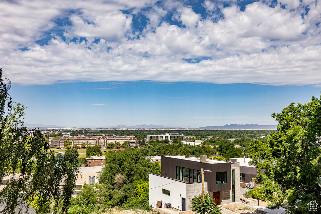 Exterior space with a mountain view