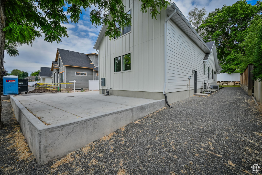 Exterior space with central AC unit