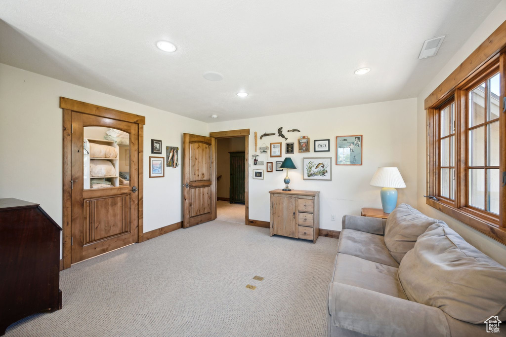 View of carpeted living room