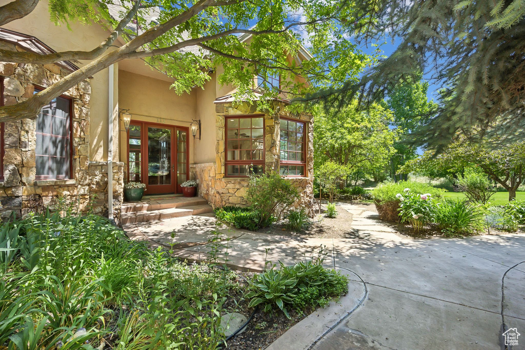 Exterior space with a patio