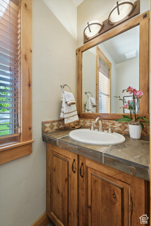 Bathroom featuring vanity